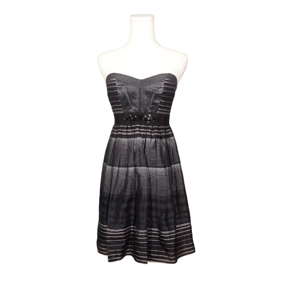 BCBGMAXAZRIA Vintage Black & White Strapless Mini A-Line Party/Grad Dress (2)